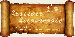 Krstimir Milošanović vizit kartica